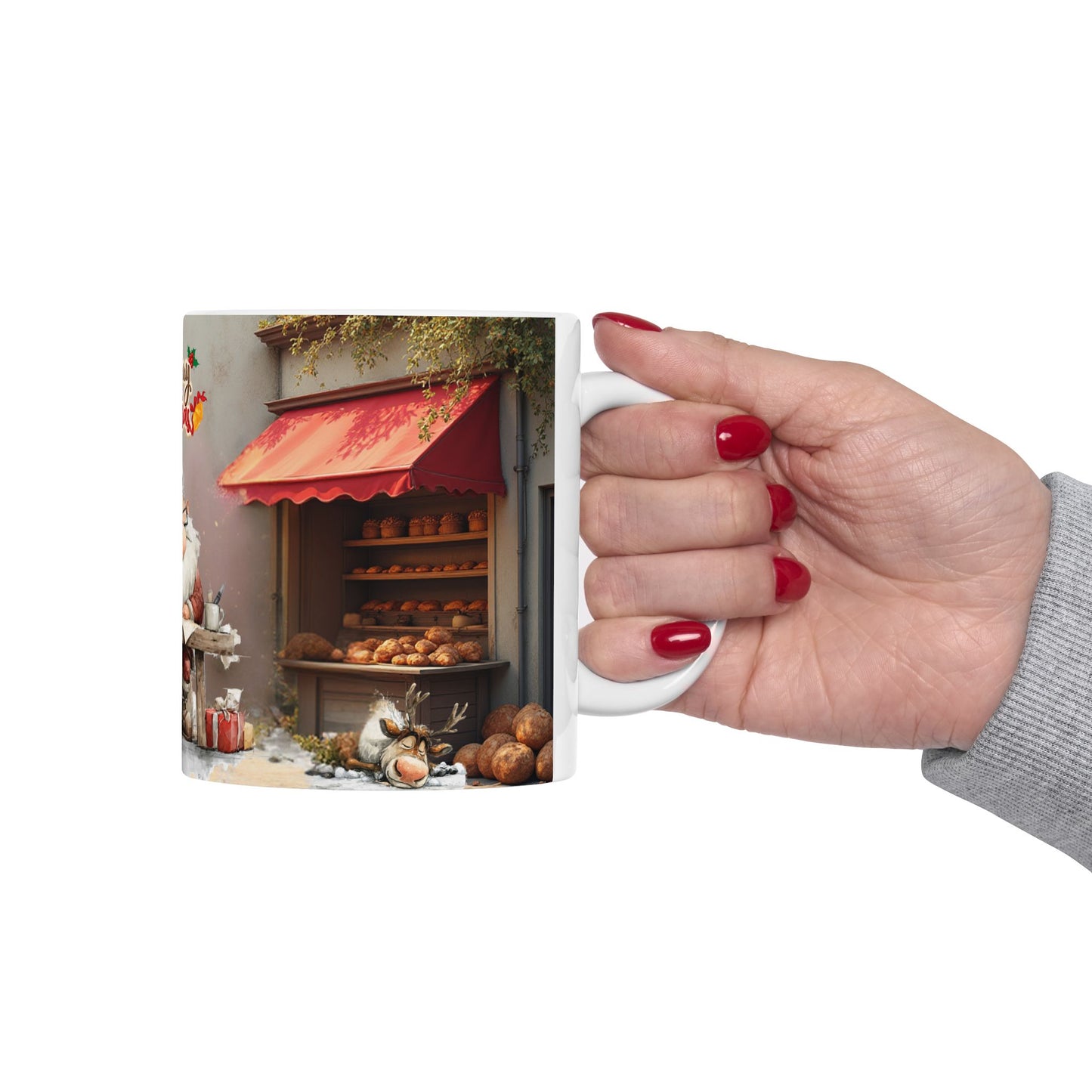 Santa at Work and Relaxing Christmas Holiday Gift Mug