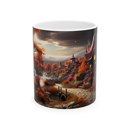 Autumn Fantasy Cozy Village Gift Mug
