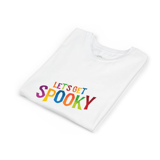 เสื้อยืดแขนสั้นสำหรับเยาวชน Unisex ลาย Let's Get Spooky Halloween