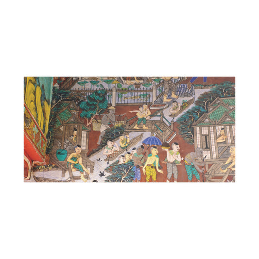 Satin Canvas Wall Art, Rustic Farm Scene, Vintage Home Decor, Unique Art Piece, Wall Hanging for Living Room, Nature Lovers Gift