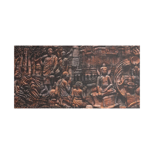 Satin Canvas Wall Art, Rustic Farm Scene, Vintage Home Decor, Unique Art Piece, Wall Hanging for Living Room, Nature Lovers Gift