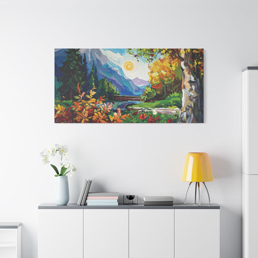 Satin Canvas Wall Art, Rustic Farm Scene, Vintage Home Decor, Unique Art Piece, Wall Hanging for Living Room, Nature Lovers Gift