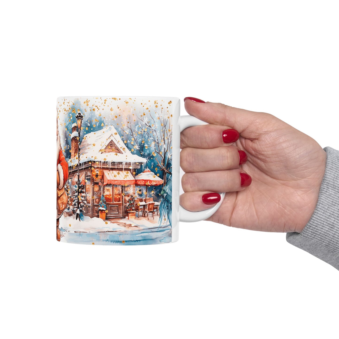 Santa Snowy Village Christmas Gift Mug
