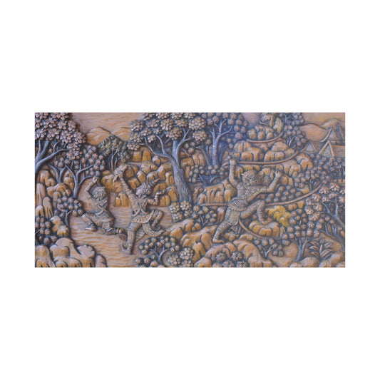 Satin Canvas Wall Art, Rustic Farm Scene, Vintage Home Decor, Unique Art Piece, Wall Hanging for Living Room, Nature Lovers Gift