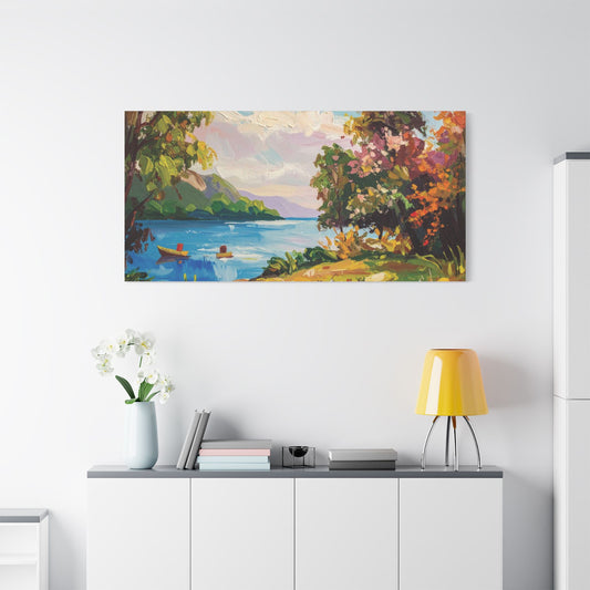 Satin Canvas Wall Art, Rustic Farm Scene, Vintage Home Decor, Unique Art Piece, Wall Hanging for Living Room, Nature Lovers Gift