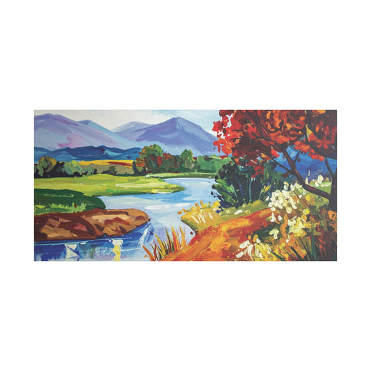 Satin Canvas Wall Art, Rustic Farm Scene, Vintage Home Decor, Unique Art Piece, Wall Hanging for Living Room, Nature Lovers Gift