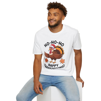 Adult Unisex Humor T-Shirt - Ho-Ho-Ho Happy Thanksgiving!