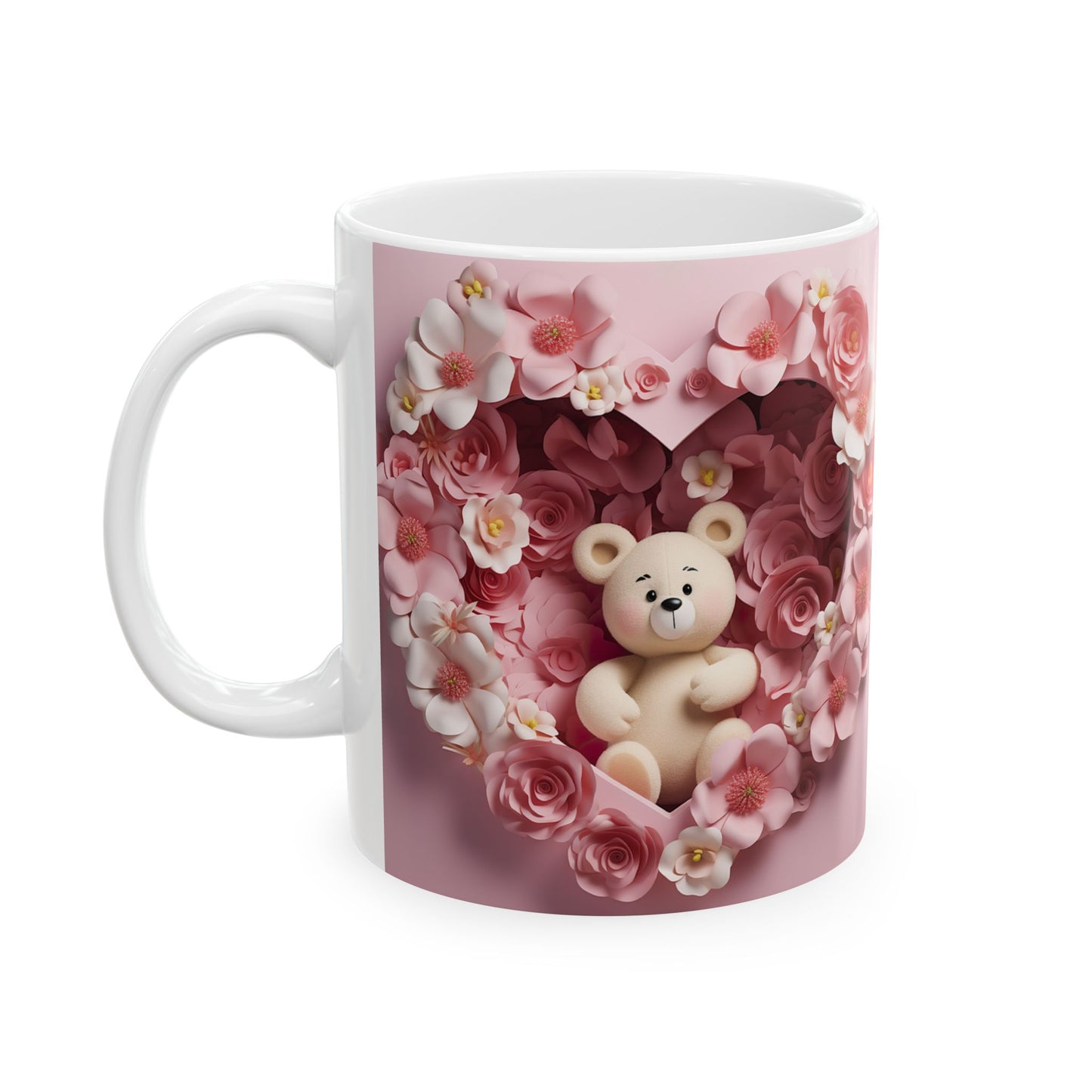 Romantic Roses Floral Heart Gift Mug