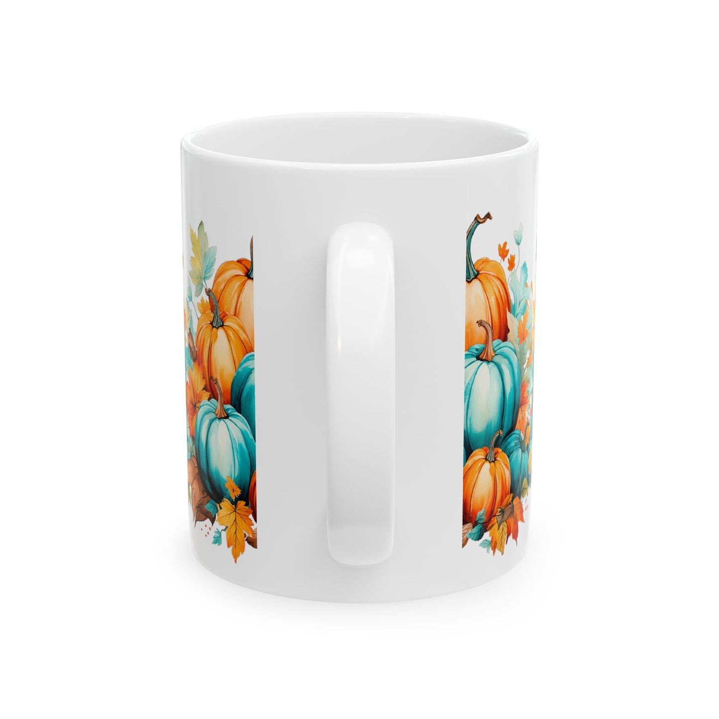 Autumn Pumpkin Teal & Orange Gift Mug