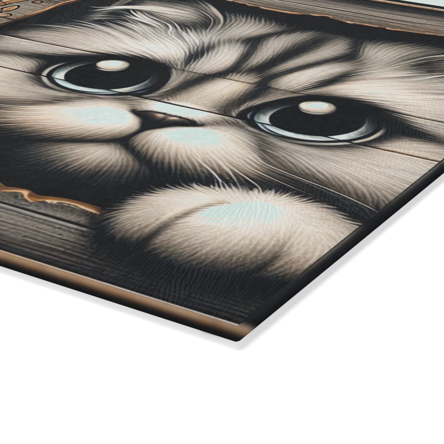 Cute Cat "Hello Is It Me You're Cooking For?" Kitchen Glass Cutting Board.