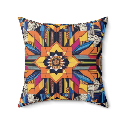 Boho Geometric Colorful Mandala Accent Star Cushion Throw Pillow