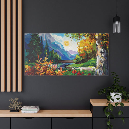 Satin Canvas Wall Art, Rustic Farm Scene, Vintage Home Decor, Unique Art Piece, Wall Hanging for Living Room, Nature Lovers Gift