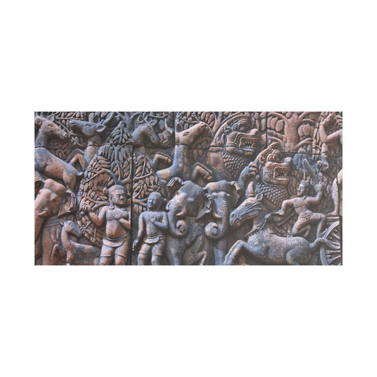 Satin Canvas Wall Art, Rustic Farm Scene, Vintage Home Decor, Unique Art Piece, Wall Hanging for Living Room, Nature Lovers Gift