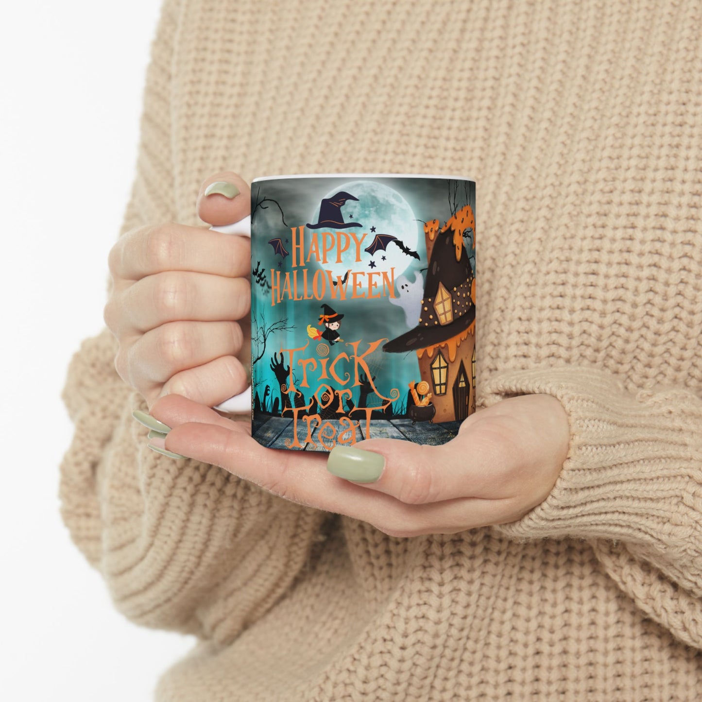 แก้วเซรามิกธีมฮาโลวีน เหมาะสำหรับงานปาร์ตี้วันหยุด ของขวัญสำหรับเทศกาลผีๆ ของตกแต่งครัวสุดเก๋ แก้วกาแฟสุดสนุก