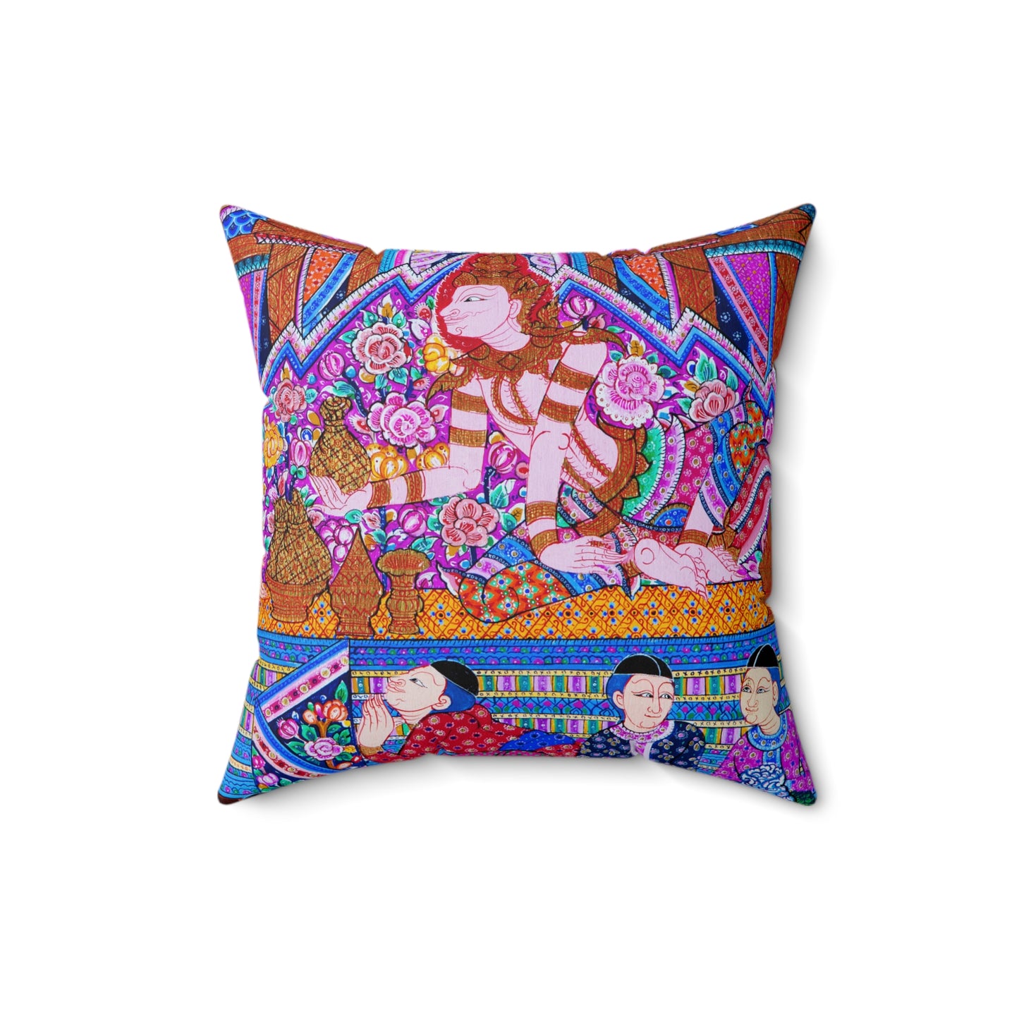 Thai Mural Decorative Pillow
