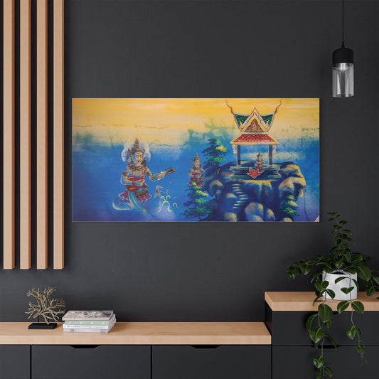 Satin Canvas Wall Art, Rustic Farm Scene, Vintage Home Decor, Unique Art Piece, Wall Hanging for Living Room, Nature Lovers Gift