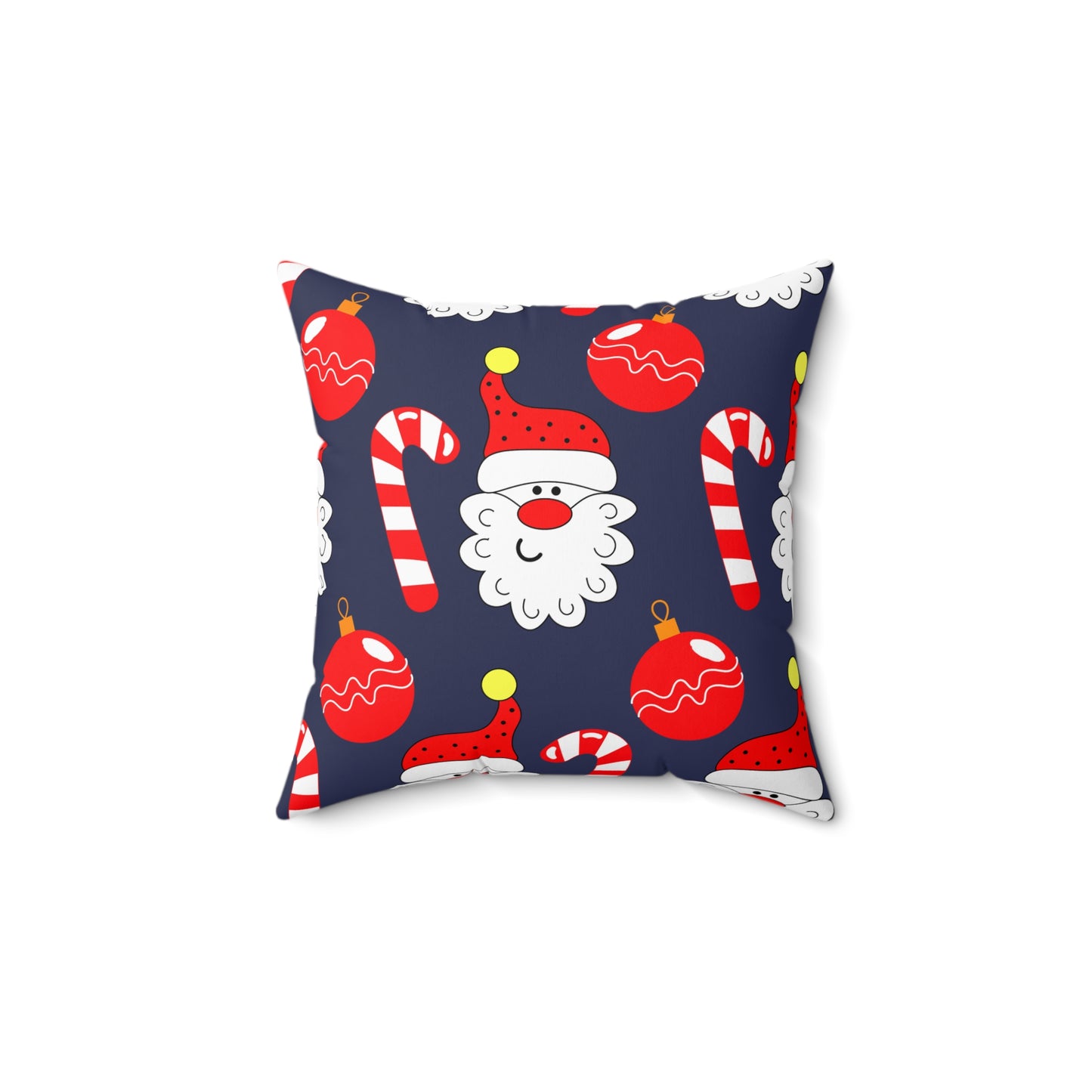 Santa Candy Cane Christmas Ornaments Decorative Throw Pillow