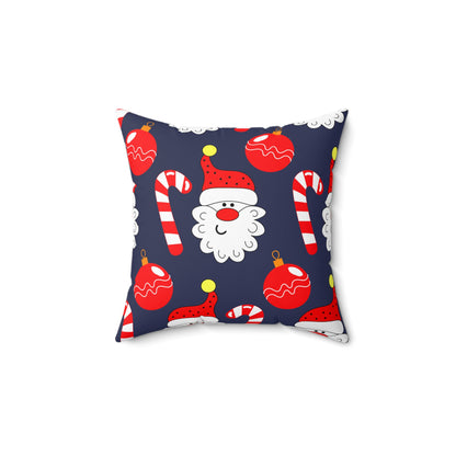Santa Candy Cane Christmas Ornaments Decorative Throw Pillow