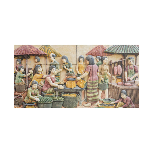 Satin Canvas Wall Art, Rustic Farm Scene, Vintage Home Decor, Unique Art Piece, Wall Hanging for Living Room, Nature Lovers Gift