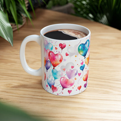 Watercolor Heart Balloon Gift Mug