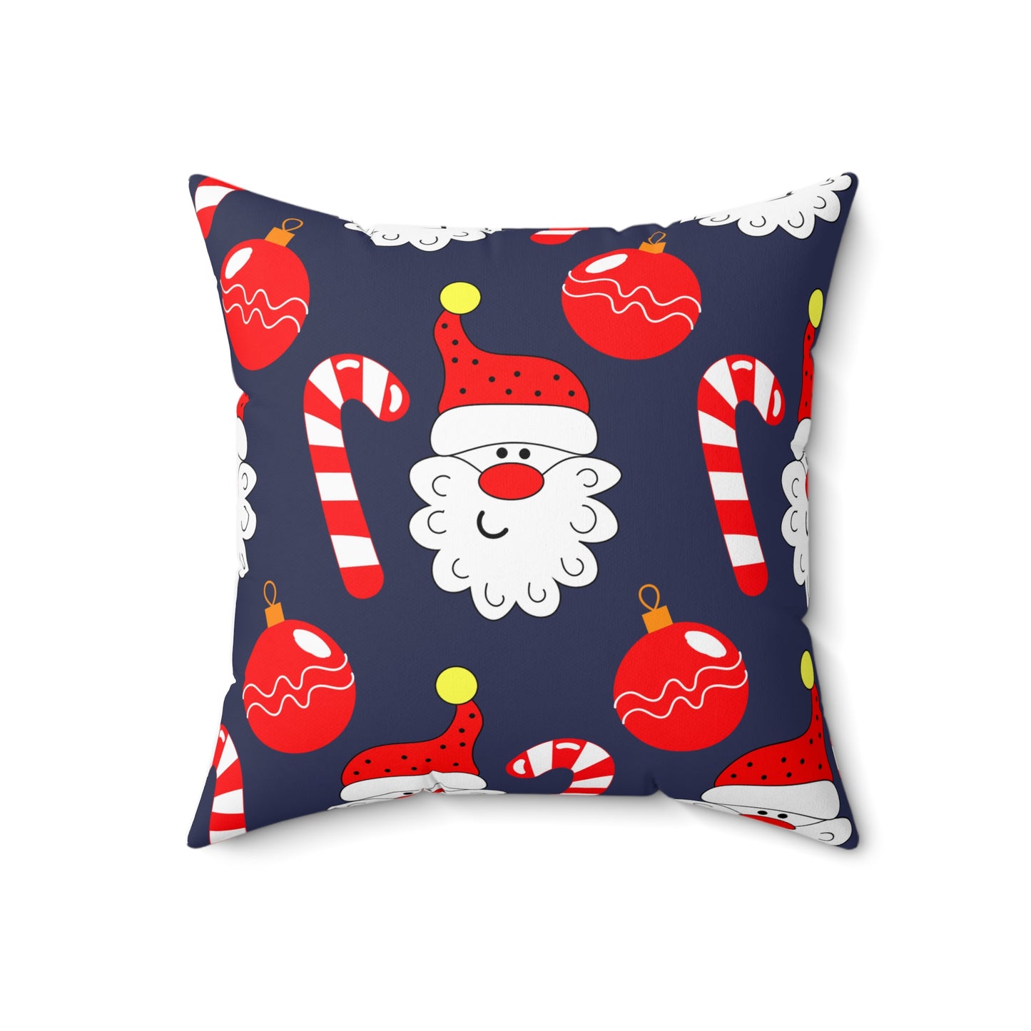 Santa Candy Cane Christmas Ornaments Decorative Throw Pillow