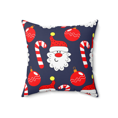 Santa Candy Cane Christmas Ornaments Decorative Throw Pillow