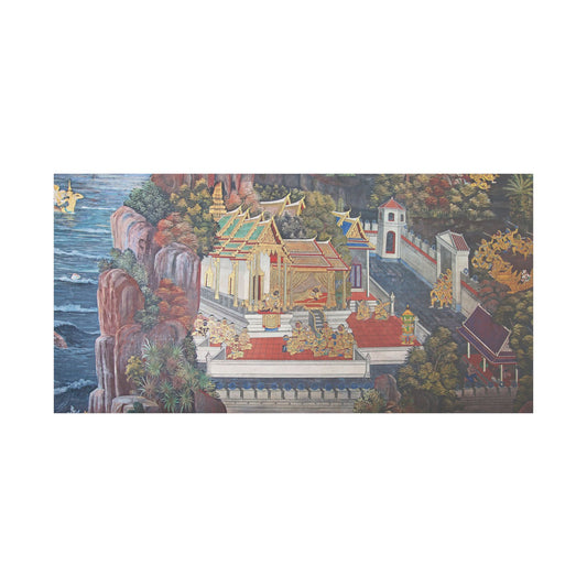 Satin Canvas Wall Art, Rustic Farm Scene, Vintage Home Decor, Unique Art Piece, Wall Hanging for Living Room, Nature Lovers Gift