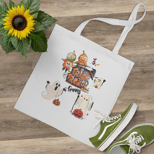 Ghosts and Pumpkins Spooky Halloween Trick or Treat Bag.