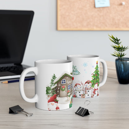 Merry Christmas Santa & Snowman Gift Mug
