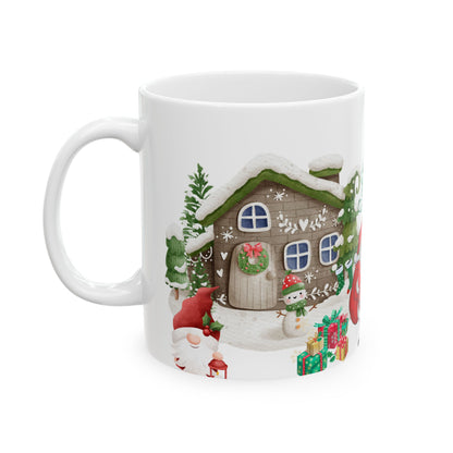 Merry Christmas Santa & Snowman Gift Mug