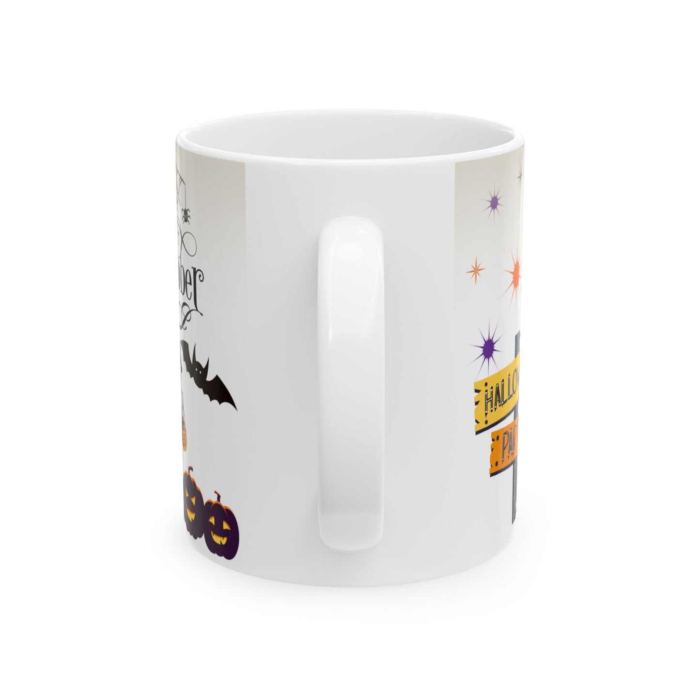 แก้วเซรามิกฮาโลวีน แก้วกาแฟชาสุดหลอน ลายผีฟักทอง ของตกแต่งบ้านฤดูใบไม้ร่วง ของขวัญธีมฮาโลวีน