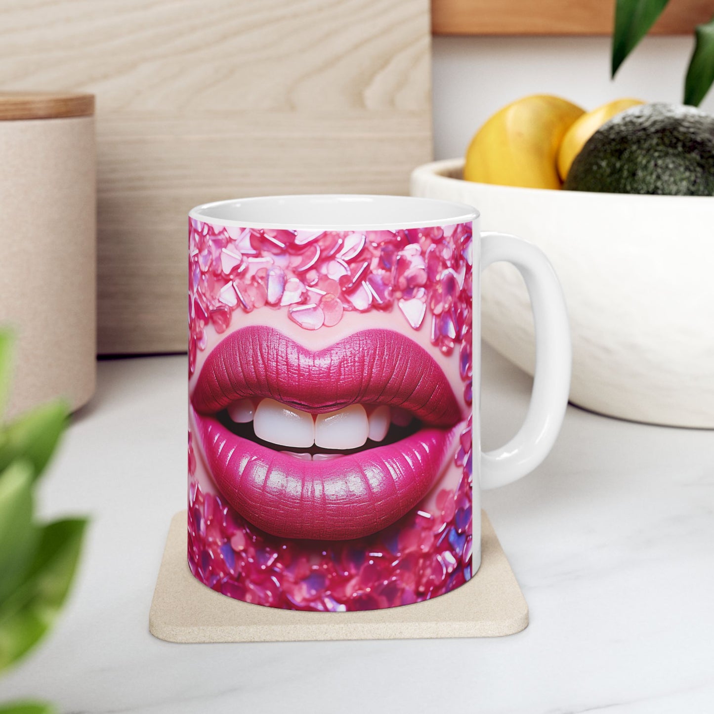 Pink Glam Kiss Valentine Gift Mug