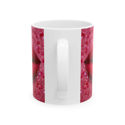 Pink Sparkle Lip Valentine Gift Mug