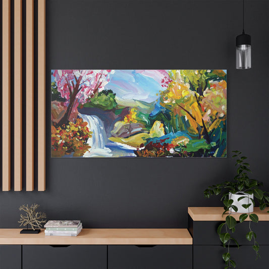 Satin Canvas Wall Art, Rustic Farm Scene, Vintage Home Decor, Unique Art Piece, Wall Hanging for Living Room, Nature Lovers Gift