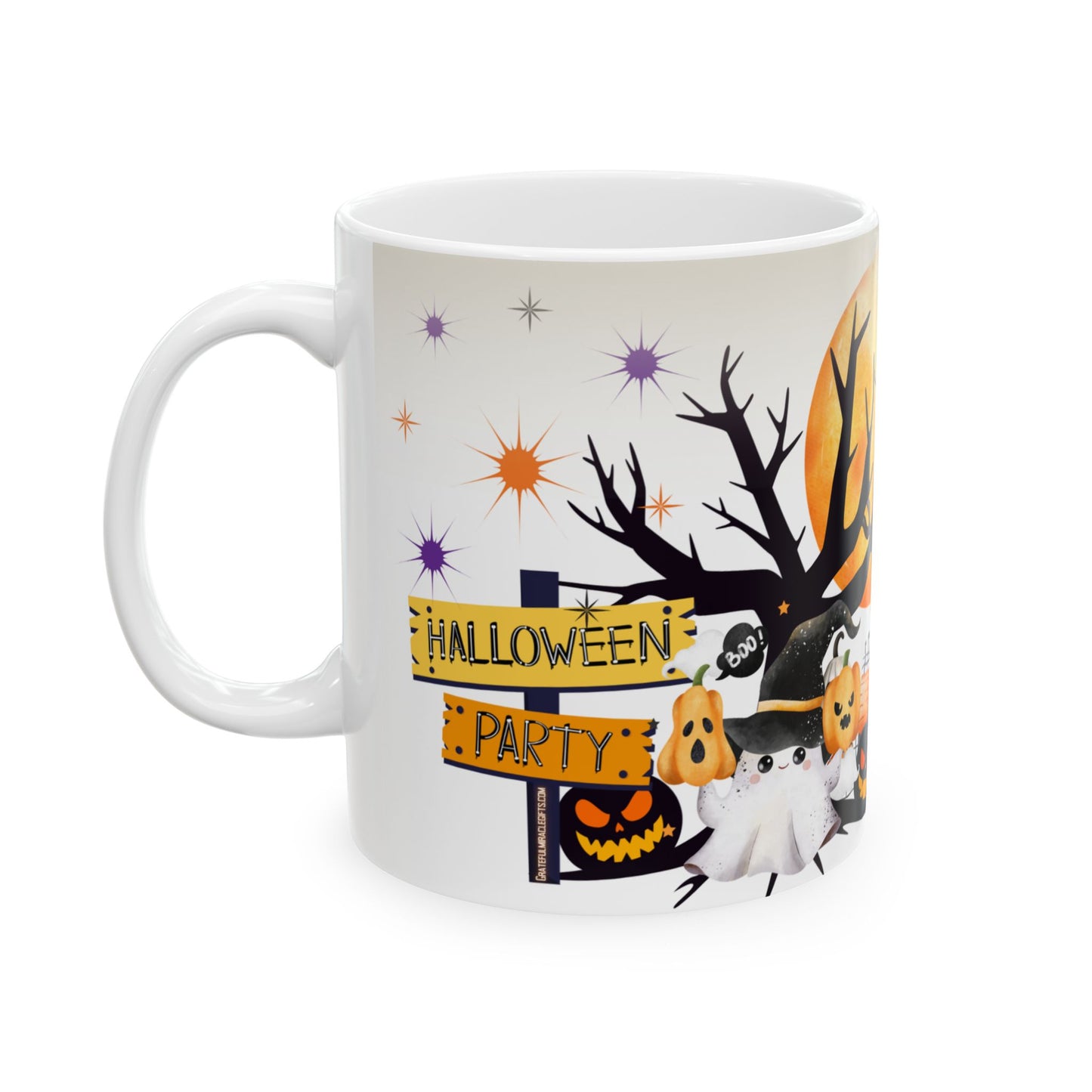 แก้วเซรามิกฮาโลวีน แก้วกาแฟชาสุดหลอน ลายผีฟักทอง ของตกแต่งบ้านฤดูใบไม้ร่วง ของขวัญธีมฮาโลวีน