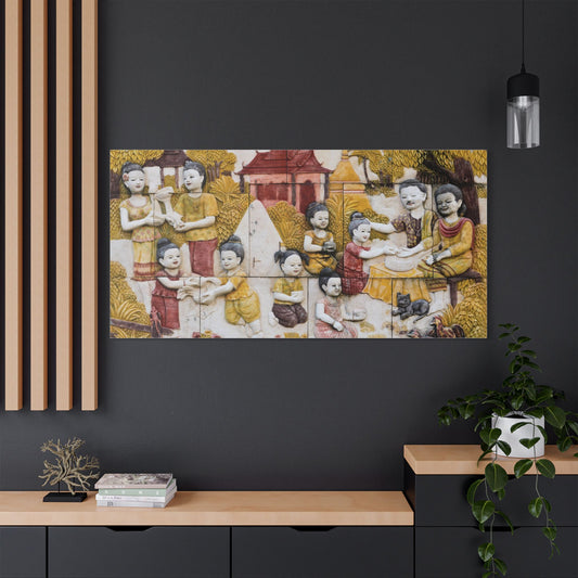 Satin Canvas Wall Art, Rustic Farm Scene, Vintage Home Decor, Unique Art Piece, Wall Hanging for Living Room, Nature Lovers Gift