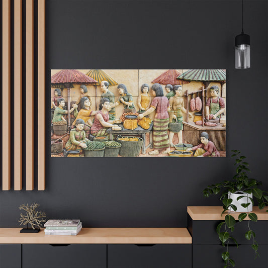 Satin Canvas Wall Art, Rustic Farm Scene, Vintage Home Decor, Unique Art Piece, Wall Hanging for Living Room, Nature Lovers Gift