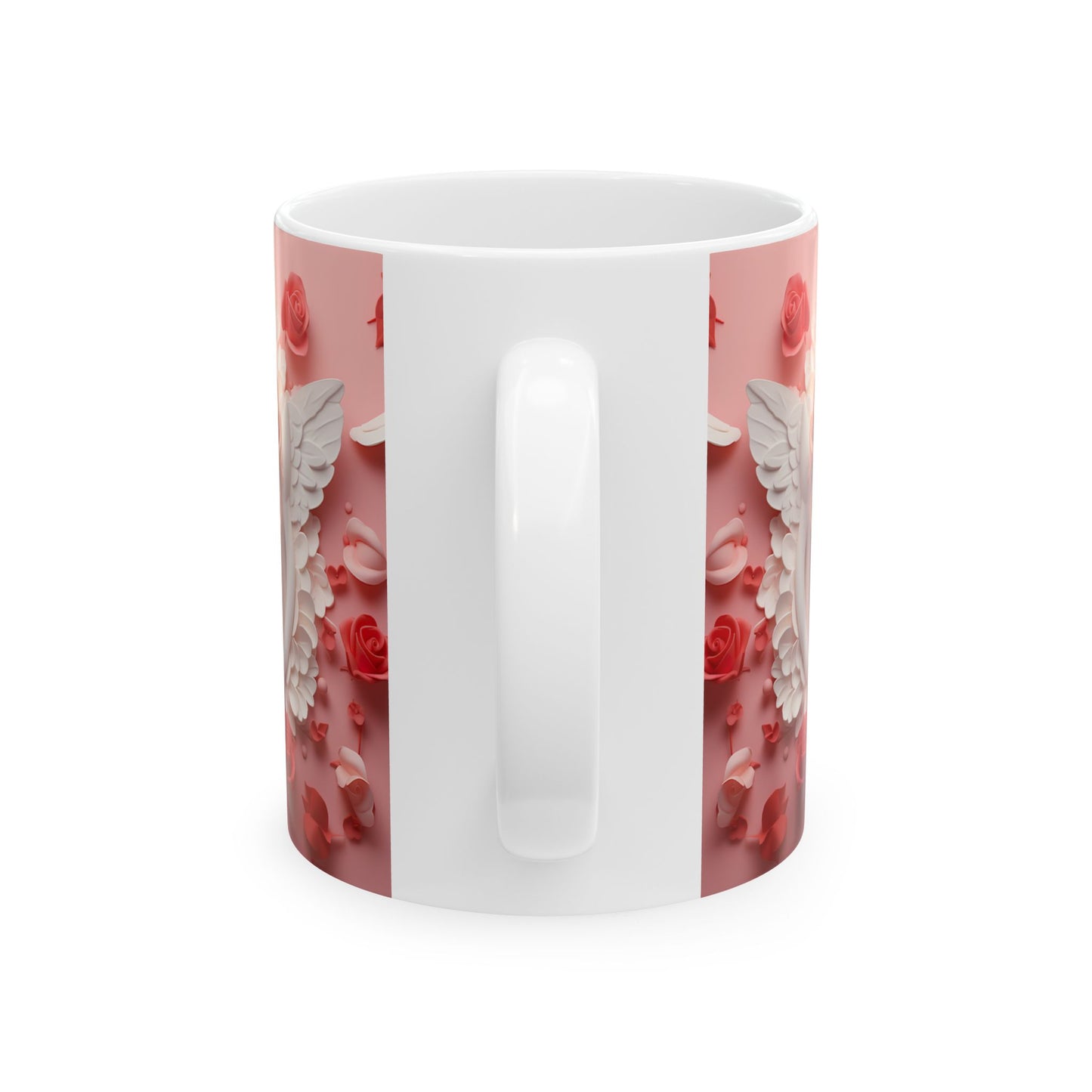 Cupid Angel Valentine’s Day Rose Pattern Gift Mug