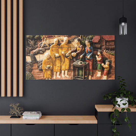 Satin Canvas Wall Art, Rustic Farm Scene, Vintage Home Decor, Unique Art Piece, Wall Hanging for Living Room, Nature Lovers Gift