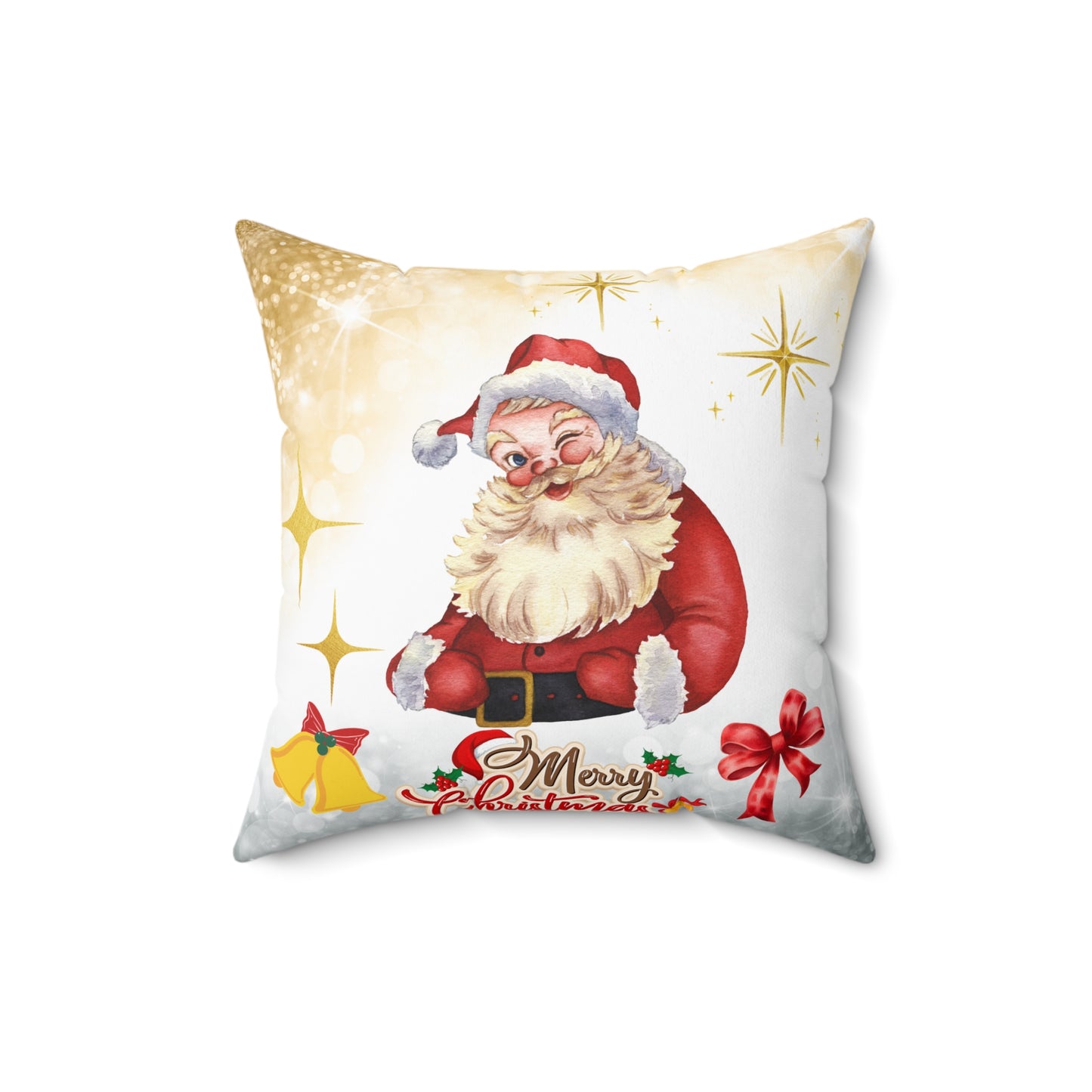 Vintage Santa Merry Christmas Throw Pillow