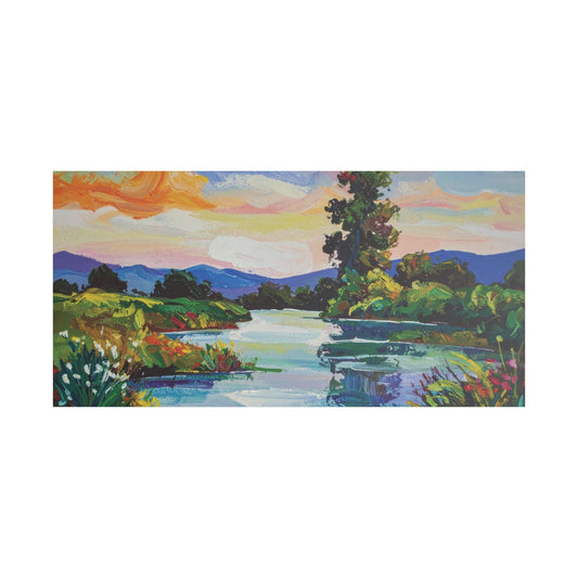 Satin Canvas Wall Art, Rustic Farm Scene, Vintage Home Decor, Unique Art Piece, Wall Hanging for Living Room, Nature Lovers Gift