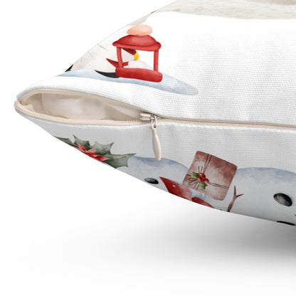 Christmas Snowman Family Festive Pillow