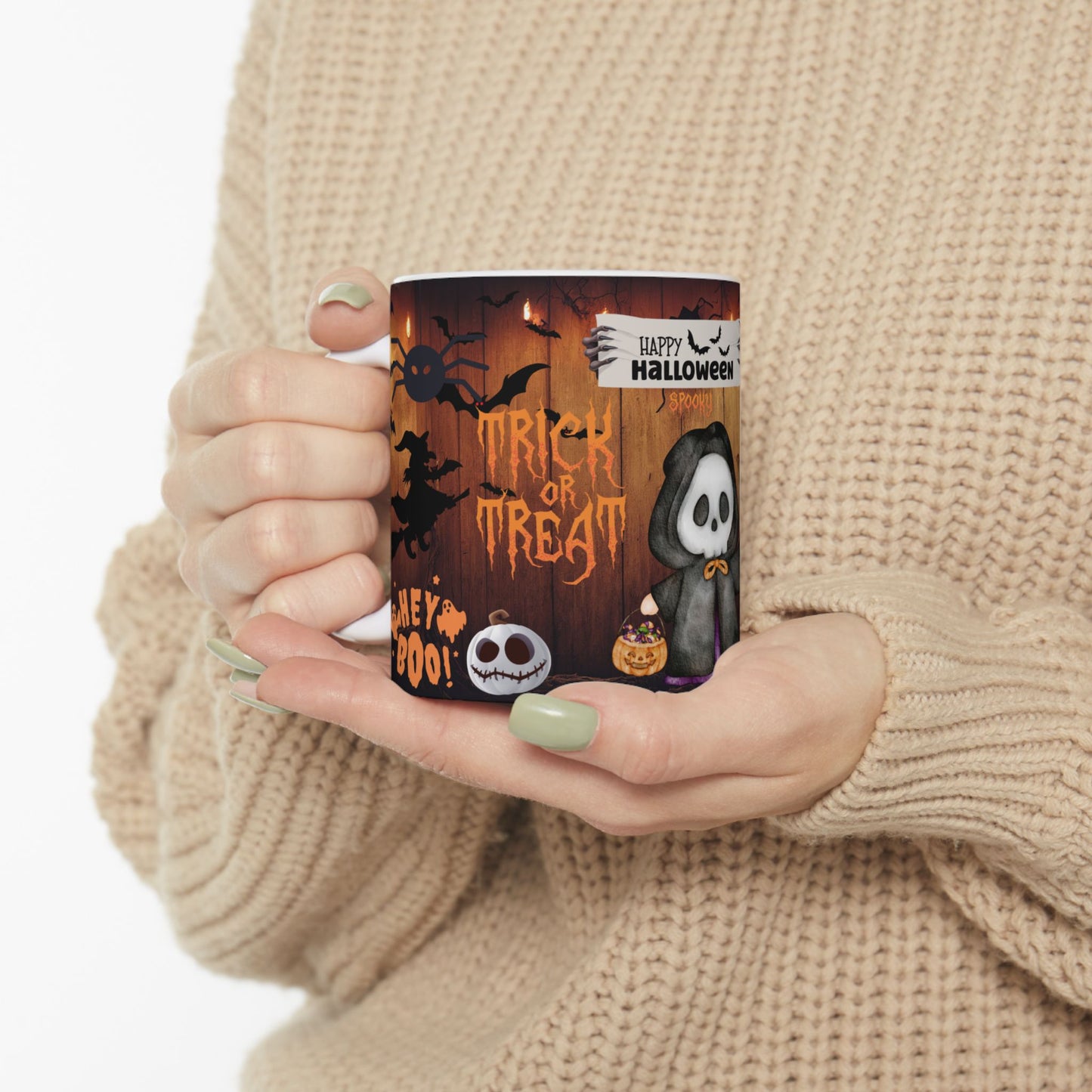 แก้วเซรามิกฮาโลวีน ของขวัญสุดหลอน ถ้วยกาแฟ ของตกแต่งแม่มด