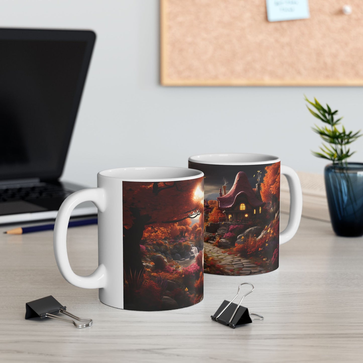 Autumn Fantasy Cozy Village Gift Mug