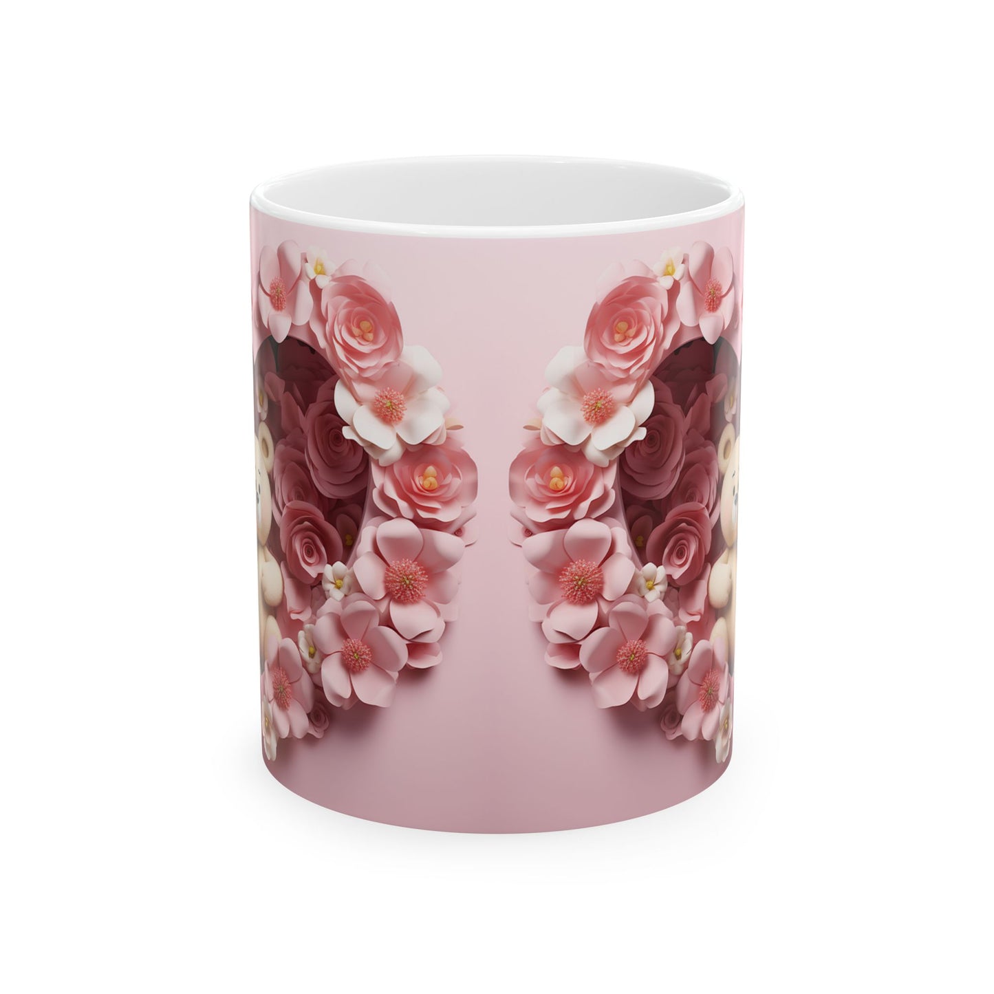 Romantic Roses Floral Heart Gift Mug