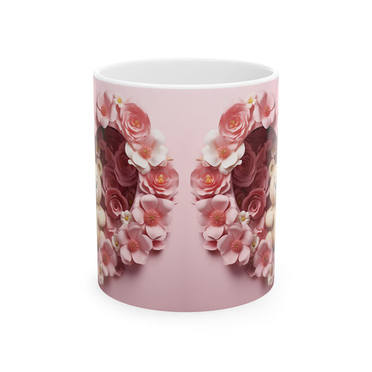 Romantic Roses Floral Heart Gift Mug
