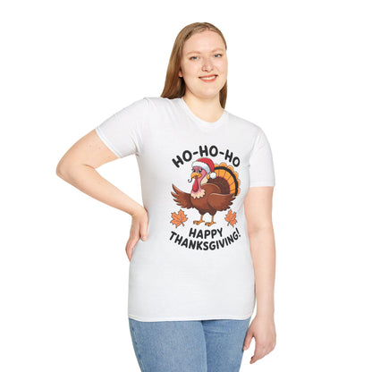 Adult Unisex Humor T-Shirt - Ho-Ho-Ho Happy Thanksgiving!