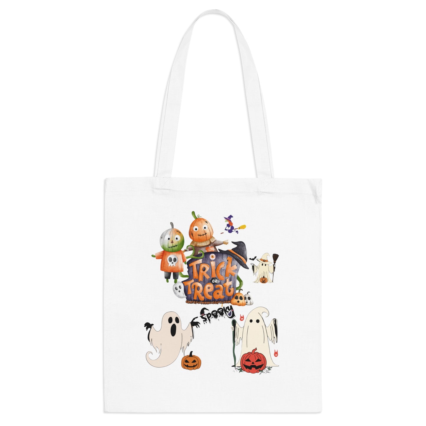 Ghosts and Pumpkins Spooky Halloween Trick or Treat Bag.