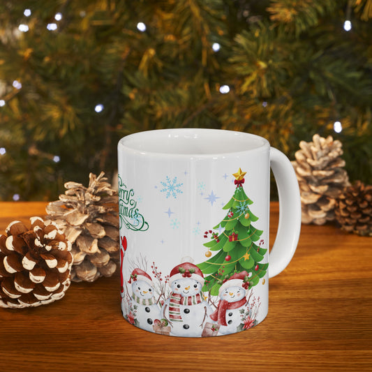 Merry Christmas Santa & Snowman Gift Mug