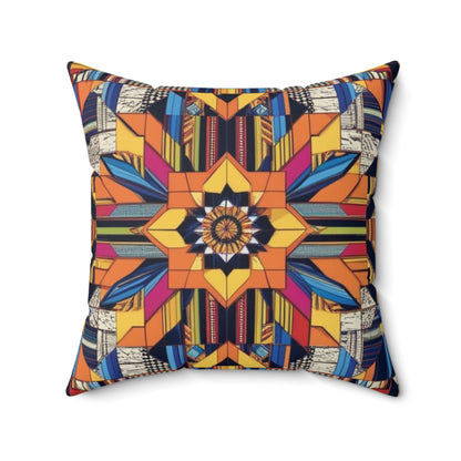 Boho Geometric Colorful Mandala Accent Star Cushion Throw Pillow